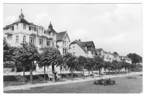 AK, Seebad Bansin auf Usedom, Ferienheime an der Promenade, 1959