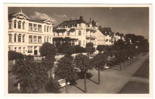 AK, Seebad Bansin auf Usedom, Promenade und Ferienheime, 1951
