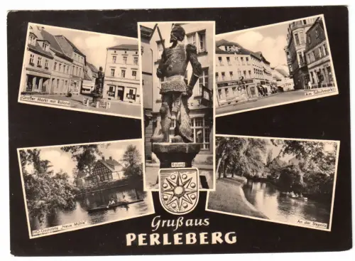 AK, Perleberg, fünf Abb., gestaltet, 1963