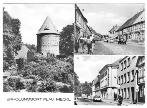 AK, Plau Meckl., Kr. Lübz, drei Abb., 1980