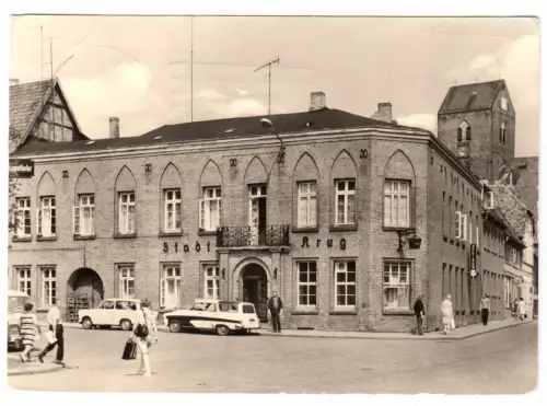 AK, Parchim, Blick zur Gaststätte "Stadtkrug", 1981