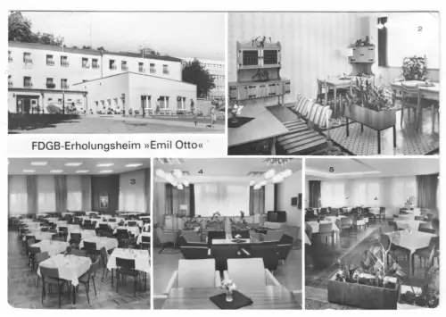 AK, Plau Meckl., Kr. Lübz,  FDGB-Erholungsheim "Emil Otto", fünf Abb., 1985