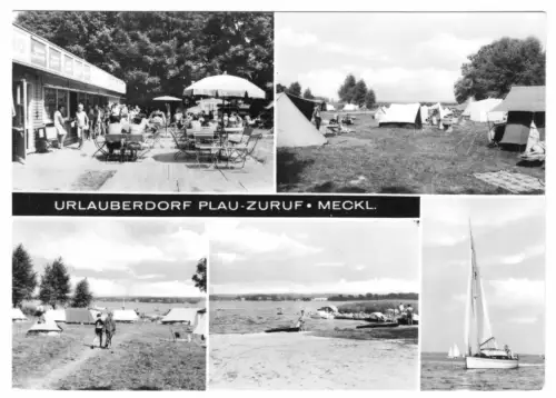 AK, Plau Meckl., Kr. Lübz, OT Zuruf, Urlauberdorf, fünf Abb., 1970
