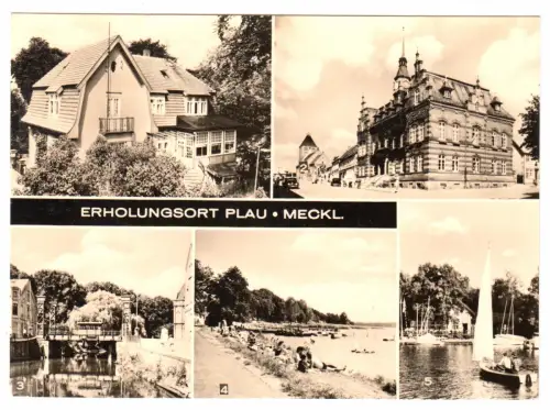 AK, Plau Meckl., Kr. Lübz, fünf Abb. - u.a. Jugendherberge, 1972