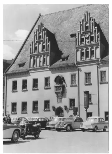AK, Meißen, Rathaus, zeitgen. Kfz, 1963