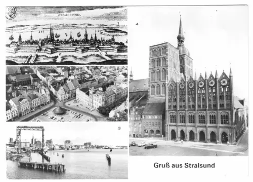 AK, Stralsund, Gruß aus Stralsund, vier Abb., 1982