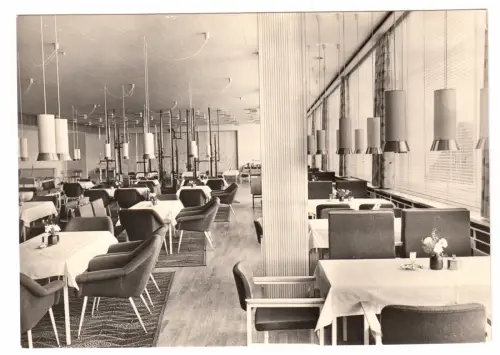 AK, Kurort Oberwiesenthal Erzgeb., HOG Fichtelberghaus, Café-Restaurant, 1967