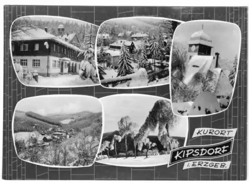 AK, Kurort Kipsdorf Erzgeb., fünf Winteransichten, gestaltet, 1964