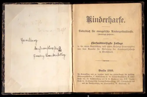 Kinderharfe  - Liederbuch für evangelische Kindergottesdienste, 1889