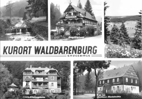 AK, Kurort Waldbärenburg Erzgeb., fünf Abb., 1968