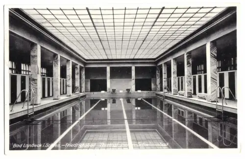 AK, Bad Landeck Isergeb., Ladek-Zdrój, Hallen-Schwimmbad, 1938
