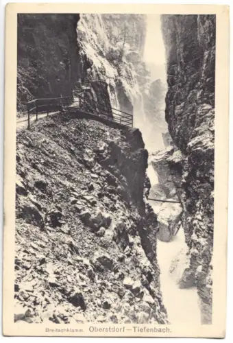 AK, Oberstdorf Allgäu, Partie im Breitenbachklamm, 1914