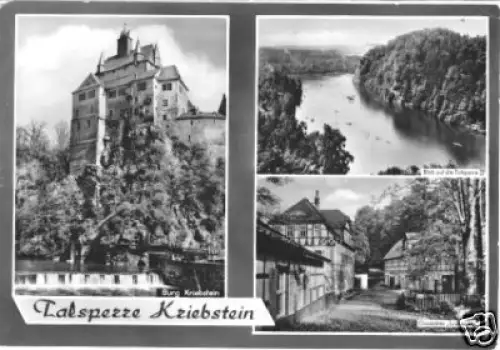 AK, Talsperre Kriebstein, drei Abb., 1970