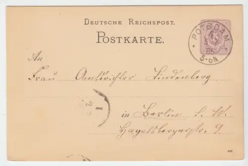 Ganzsache, Michel-Nr. DR P12, o Potsdam 4, 5.7.86 - seltener Stempel -