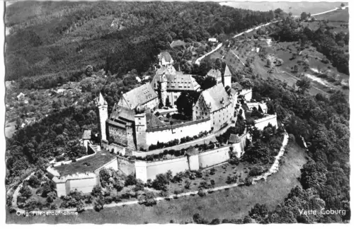 AK, Coburg, Veste Coburg, Luftbildansicht, um 1965