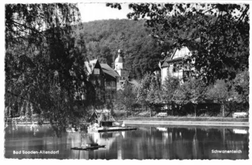 AK, Bad Sooden-Allendorf, Partie am Schwanenteich, 1960