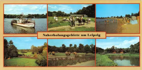 AK lang, Leipzig, Naherholungsgebiete um Leipzig, sechs Abb., 1988