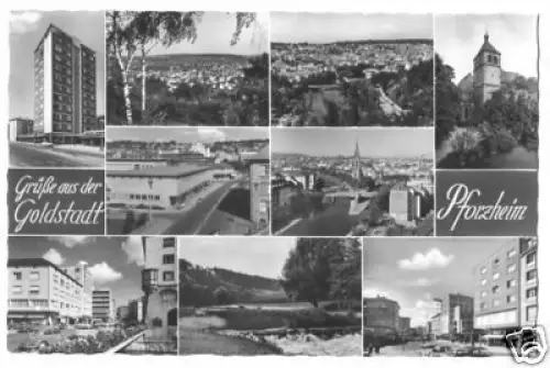 AK, Pforzheim, neun Abb., 1967