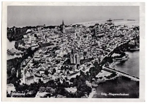 AK, Stralsund, Luftbildansicht, Version 2, 1938