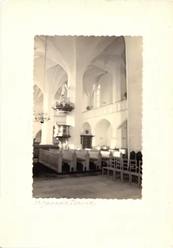 Karte mit Foto, Plauen Vogtl., Kirche St. Johann, Innenansicht, 1959