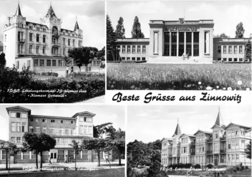 AK, Ostseebad Zinnowitz auf Usedom, vier Abb., 1974