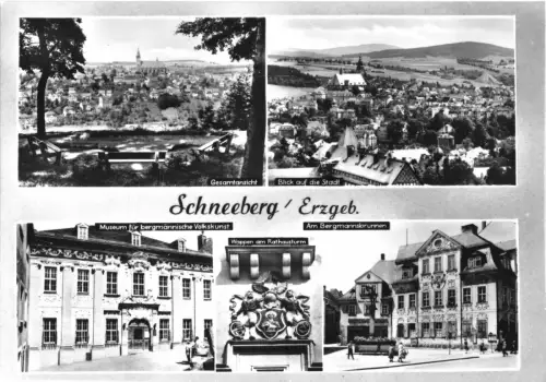 AK, Schneeberg Erzgeb., fünf Abb., 1967