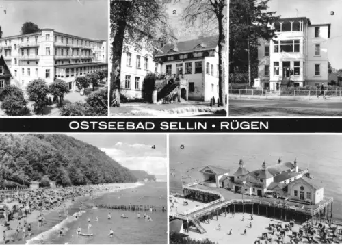 AK, Ostseebad Sellin Rügen, fünf Abb., 1974