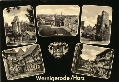 AK, Wernigerode Harz, fünf Abb., gestaltet, 1961