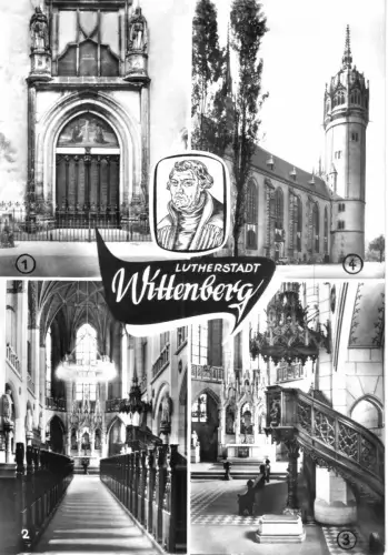 AK, Lutherstadt Wittenberg, Schloßkirche, vier Abb., 1979