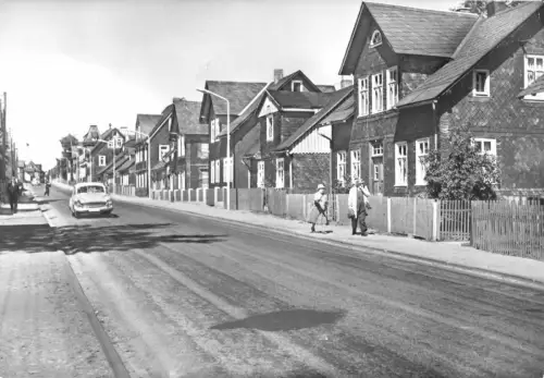 AK, Neuhaus am Rennweg, Sonneberger Str., belebt, 1967