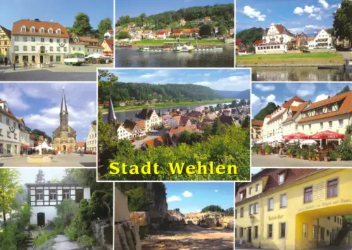 AK, Stadt Wehlen Sächs. Schweiz, neun Abb., um 2010