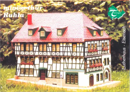 AK, Ruhla Thür., Miniaturpark "mini-a-thür", Lutherhaus Eisenach, um 2000