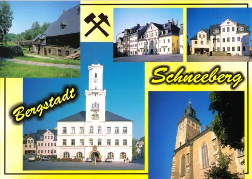 AK, Bergstadt Schneeberg Erzgeb., fünf Abb., gestaltet, um 2005