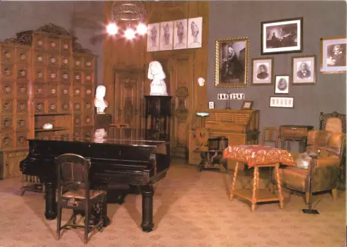AK, Meiningen, Schloß Elisabethenburg, Arbeitszimmer von Max Reger, um 1991