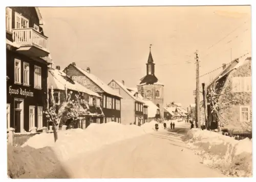 AK, Neustadt Rstg., Rennsteigstraße, Winteransicht, 1968