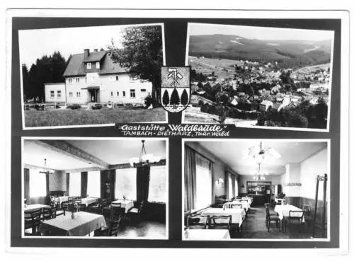 AK, Tambach - Dietharz, Gaststätte "Waldbaude," vier Abb., gestaltet, 1972