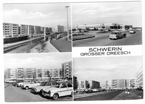 AK,  Schwerin, Neubaugebiet Grosser Dresch, vier Abb., 1980