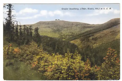 AK, Inselsberg, Thür. Wald, Blick zum Inselsberg, Totale, 1925