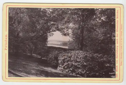 Foto, Potsdam Babelsberg, Blick vom Schloß zur Glienicker Brücke, um 1890