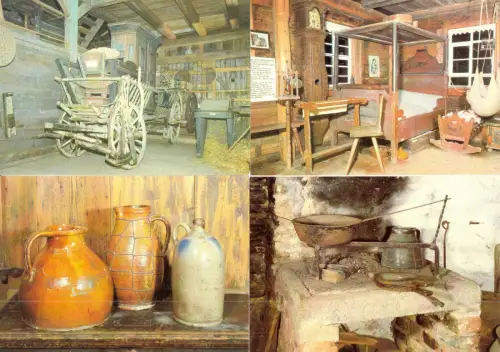 AK-Mappe mit 10 (8 + 2) Color-AK, Landwüst, Vogtländisches Bauernmuseum, 1982