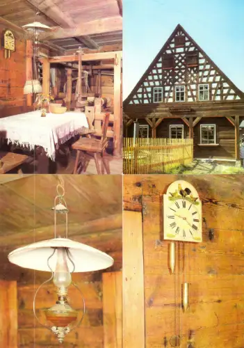 AK-Mappe mit 10 (8 + 2) Color-AK, Landwüst, Vogtländisches Bauernmuseum, 1982
