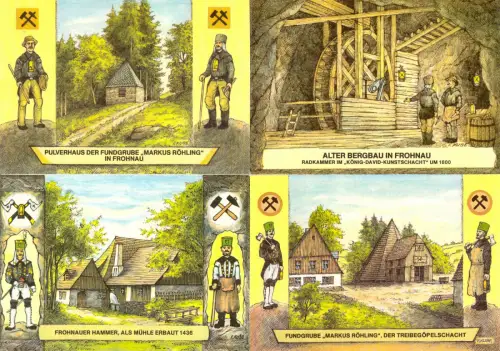AK-Mappe mit 8 Color-AK, Frohnau, Frohnauer Hammer, 1984