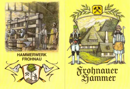 AK-Mappe mit 8 Color-AK, Frohnau, Frohnauer Hammer, 1984