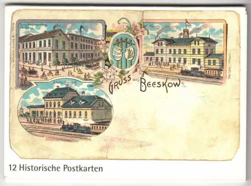 AK-Mappe mit 12 historischen AK, Kreis Beeskow, Reprint, um 1991