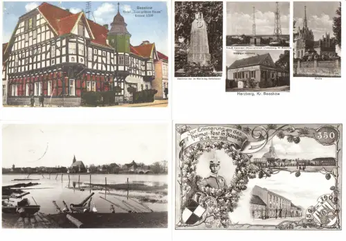 AK-Mappe mit 12 historischen AK, Kreis Beeskow, Reprint, um 1991