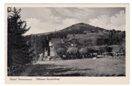 AK, Kleiner Inselsberg Thür. Wald, Hotel Grenzwiese, 1954