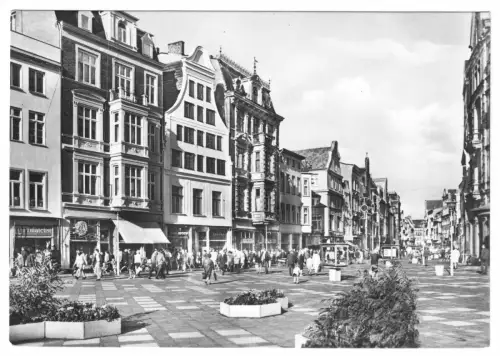 AK, Rostock, Partie auf der Kröpeliner Str., belebt, Version 4, 1971