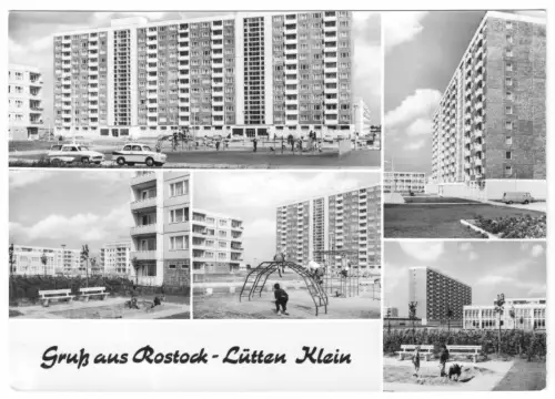AK, Rostock - Lütten Klein, fünf Abb., 1970