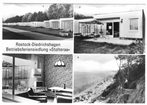 AK, Rostock - Diedrichshagen, Betriebsferiensiedlung "Stoltera", vier Abb., 1986