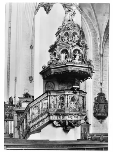 AK, Rostock, Marienkirche, Innenansicht, Kanzel, 1981